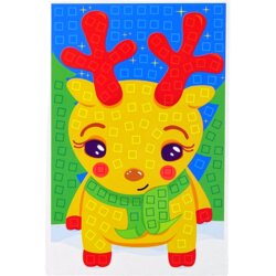 DIY Coloured Mosaic Christmas Reindeer Patching Set Cene