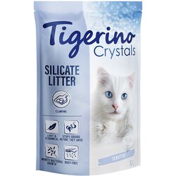 Tigerino Crystals pesek za mačke – Sensitive, brez parfuma - Varčno pakiranje: 3 x 5 l Cene
