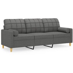 Maison Chic kavč - Sofa - Kanape trosed z blazinami temno siv 180 cm blago, (21727547) Cene