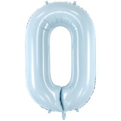 PARTY DECO balon iz folije številka ''0'', 72cm, svetlo moder Cene