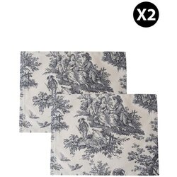 Wallity BST054 Crni i beli set podmetača za sto (2 komada) Cene