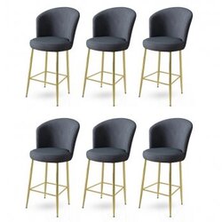 Hanah home set 6 barskih stolica alte anthracite gold Cene