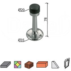 Dabel odbojnik zidni za vrata OD601 Hr fi35/20x78mm DBP1 1504159 Cene