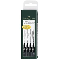 Faber-Castell Flomastri Faber-Castell Pitt 199, črni, (XS, S, F, B), 4 kosi Cene