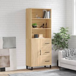 vidaXL Visoka komoda hrasta sonome 69 5x34x180cm od konstruiranog drva Cijene