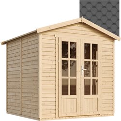 Timbela Lesena vrtna hiša - H233x233x222 cm/4 m² - Vrtna pisarna s podom in bitumenskimi ploščicami - M351FB+H351FBBLACK, (21999126) Cene
