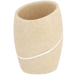 Tendance Staklo za četke s efektom kamena 9,8x7,2x6,5 cm poliresin, bež Cijene