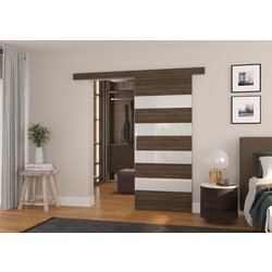 ADRK Drsna stenska vrata MILOU z lakobel detajli 96 cm - OKOLADA-LAKIRANA BELA, VISOK SIJAJ Cene