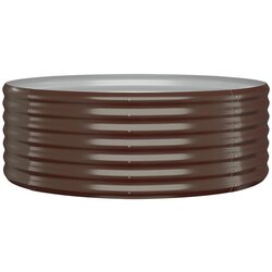 vidaXL visoka greda iz prašno premazanega jekla 100x100x36 cm rjava Cene