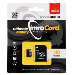 Imro memory card 16GB microSDHC cl. 10 UHS-I + adapter Cene