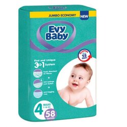 Evy Baby pelene jumbo 4 maxi 8-18kg 58kom 3 u 1 ( A054569 ) Cene