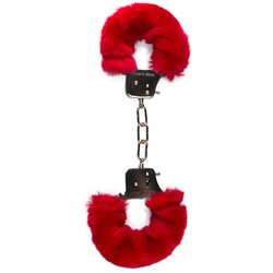 Easytoys Fetish Collection Furry Handcuffs - Red Cene
