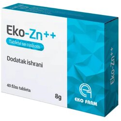 EKOFARM tablete sa cinkom eko zn++, 40 film tableta Cene