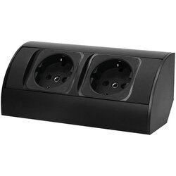 Orno utičnica za namještaj s 2 x Schuko utičnice OR-AE-1303(GS)/B, ugradbena Cene