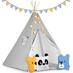 Nukido Teepee šator za djecu s svjetlima - sivi Cene