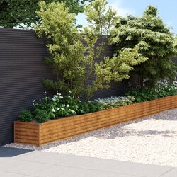 vidaXL vrtna visoka greda 1152x50x36 cm corten jeklo Cene