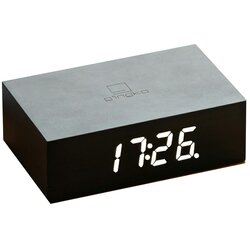 Gingko lesena črna LED budilka Flip Click Cene