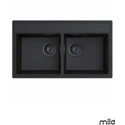 Milo granitna dupla sudopera metro 76x44cm lava stone ø90 Cene
