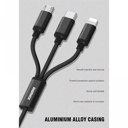 Remax Kabel Gition RC-131 3u1 za iPhone Lightning/ Micro USB/ Type-C crni 1m Cene