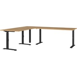 Germania Pisalna miza z nastavljivo višino z mizno ploščo v hrastovem dekorju 200x240 cm Agenda – Cene