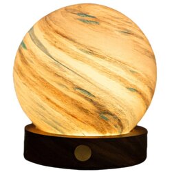 Gingko LED namizna svetilka v temni naravni barvi s steklenim senčilom (višina 9 cm) Polar Cloud – Cene