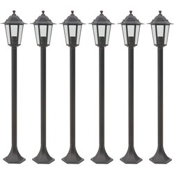 vidaXL Vrtna stupna svjetiljka od aluminija 6 kom E27 110 cm brončana Cijene
