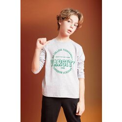 Defacto Boy Crew Neck Printed Long Sleeve T-Shirt Cene