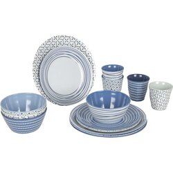 Bo-Camp Jedilni servis 16-delni Mix & Match melamin moder, (21013056) Cene