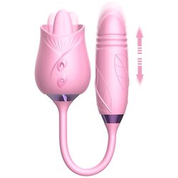 Martinella Double Tongue Cliris Stimulator and Thrusting Egg Pink Cene