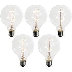 LUEDD Komplet 5 E27 zatemljiva LED spiralna žarnica G95 4W 270lm 2200K Cene