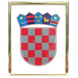 FOTEX Grb Republike Hrvatske metalni okvir srebrni, 35x50 cm Cene