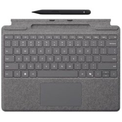 MICROSOFT SURFACE Pro Keyboard with Slim Pen 2 Bundle for Pro Copilot+ (11th Edition), Pro 9 and Pro 8, Alcantara Material, Platinum Cene