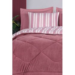Soft Line - Claret Red Claret Red Single Quilt & Pillow Set Cene