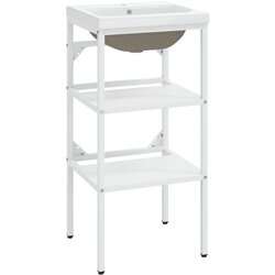 Maison Chic Okvir umivalnika - Umivalniška omarica z vgradnim umivalnikom belo železo, (21758927) Cene