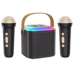 BAVIN mini karaoke zvučnik sa 2 mikrofona crna Cene