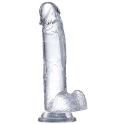 GLAZED realistični prozirni dildo s testisima 18cm ili 22cm - 18cm Cene