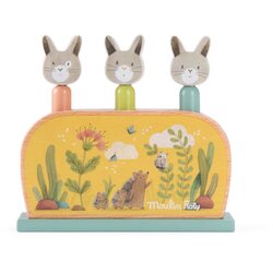 Moulin Roty Wooden Pop Up Toy Trois Petits Lapins skočna igračka 12m+ 1 kom Cene