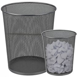 Office Waste Bin Metal Mesh Round Silver 19 L Cene