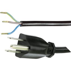 Hawa Priključni kabel [ ameriški varnostni vtič - kabel\, odprti konec] črni 2 m 1008246, (20414242) Cene