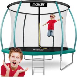 Neo-Sport profilirani vrtni trampolin 312 cm (10 ft) s unutarnjom mrežom, tirkizni Cene