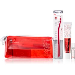 Swissdent extreme whitening darilni set zobna pasta extreme whitening toothpaste 50 ml + ustni sprej extreme mouth spray 9 ml + zobna ščetka soft toothbrush 1 ks + torbica Cene