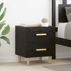 vidaXL Ormarić za krevet s ladicama Crni hrast 40 x 35 x 47.5 cm Cijene