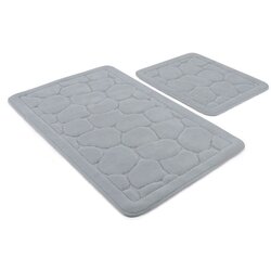 Lino - blue multicolor bathmat set (2 pieces) Cene