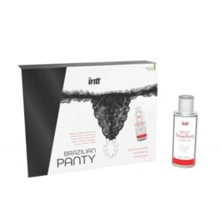 Intt Cosmetics - BRAZILIAN BLACK PANTY WITH PEARLS AND LUBRICANT GEL 50ML Cene