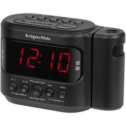 Budilica s laserskom projekcijom FM radio sat crna Cene