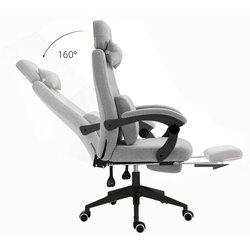 Timeless Tools Ergonomski pisarniški stol s naslonjalom za glavo, nastavljivim podnožjem in nagibnim naslonjalom - svetlo siva, (5000262176) Cene