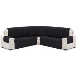 SOFA dvostransko pregrinjalo za kotno sedežno garnituro 160x60x60x160 cm črna / temno siva eu kvaliteta Cene
