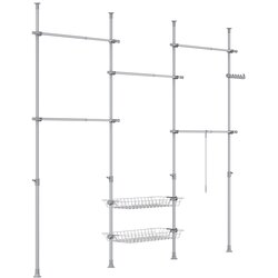 SoBuy nastavljiva garderobna omara z dvigom za oblačila 311 x 37 x 295 cm KLS04-II-HG, (5000018648) Cene