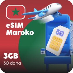 Ananas eSIM Maroko eSIM kartica - 3GB prepaid mobilnih podataka za 30 dana Cene