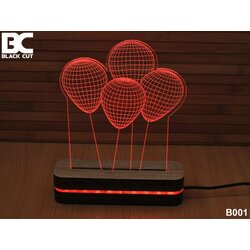 Black Cut 3D Noćna LED lampa Red Baloons B001RED Cene